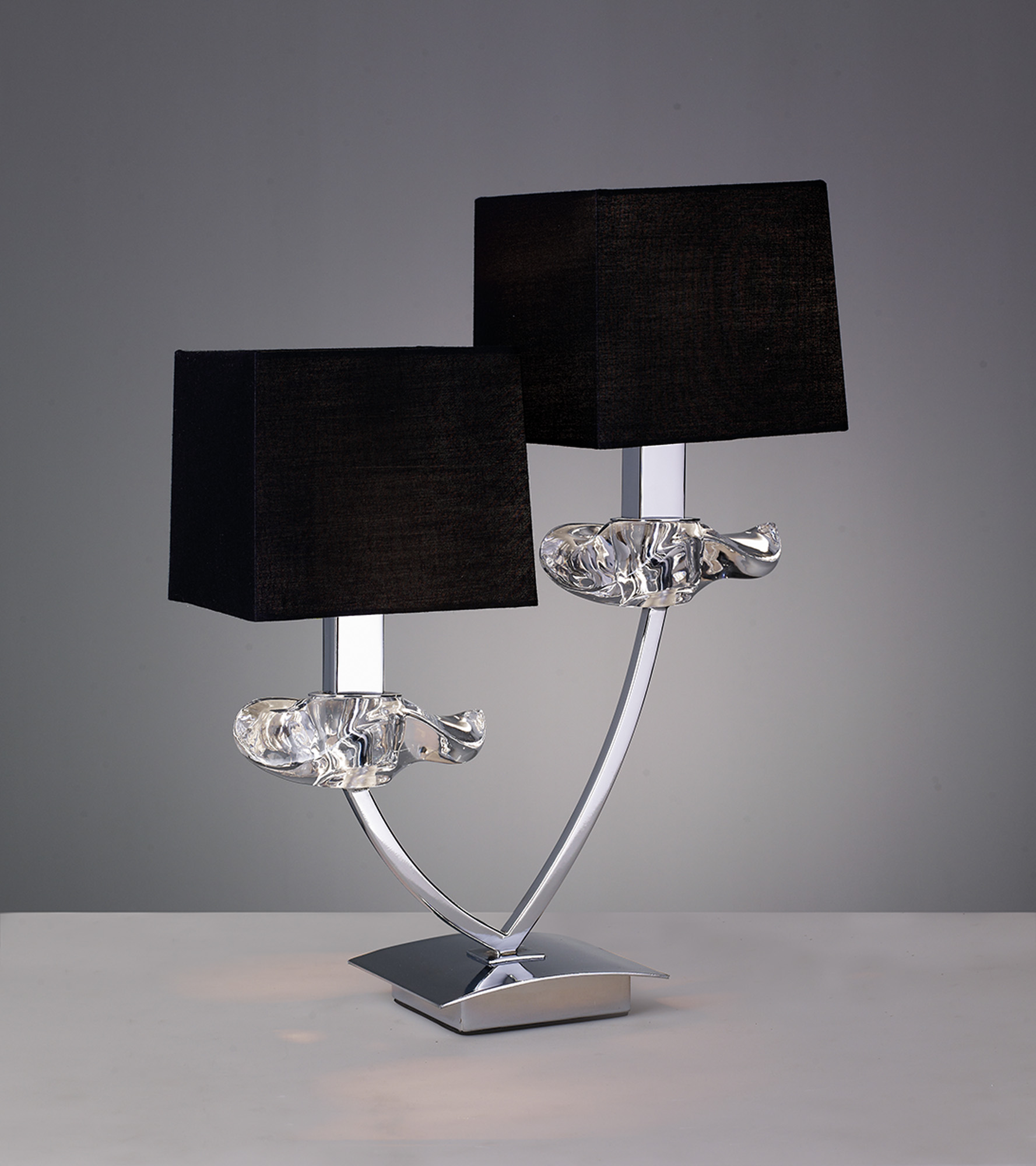 Akira Polished Chrome-Black Table Lamps Mantra Shaded Table Lamps